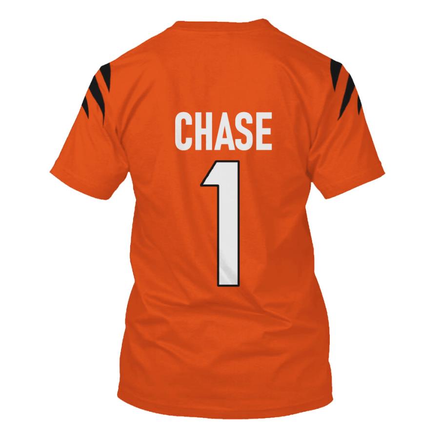 Nfl Cincinnati Bengals Chase 1 Orange 3D Shirt Nfl Cincinnati Bengals Chase 1 Orange 3D Shirt