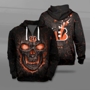 Nfl Cincinnati Bengals Fire Skull Lava 3D Shirt