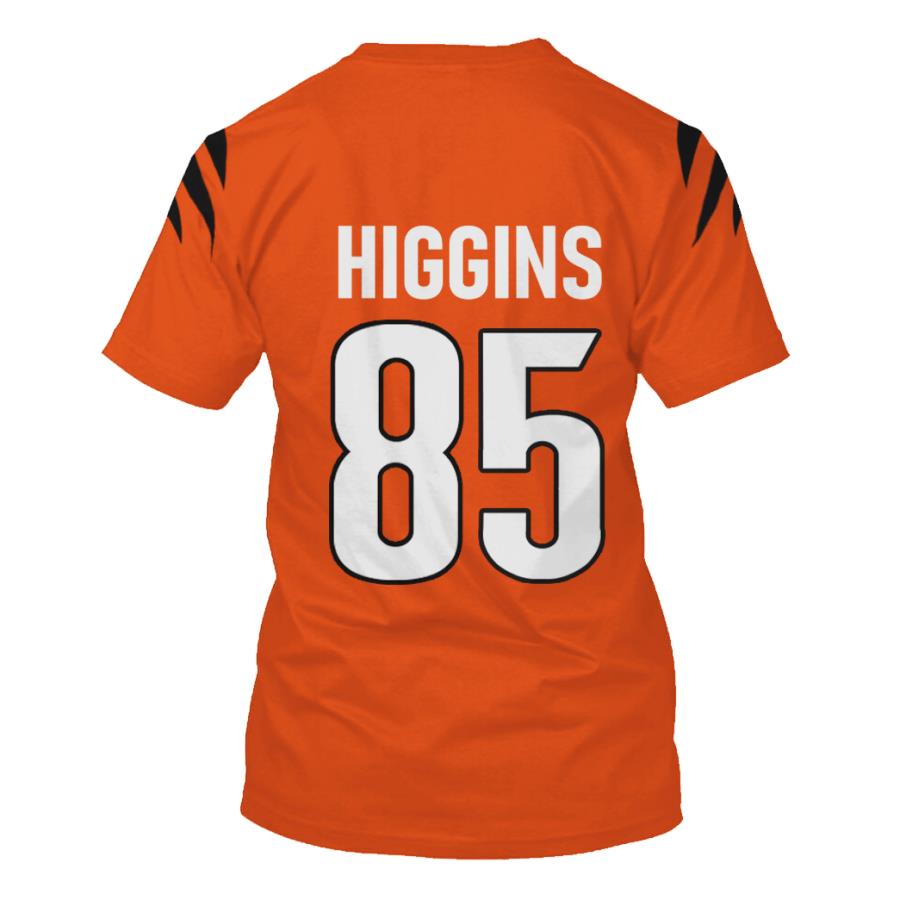 Nfl Cincinnati Bengals Higgins 85 Orange 3D Shirt Nfl Cincinnati Bengals Higgins 85 Orange 3D Shirt