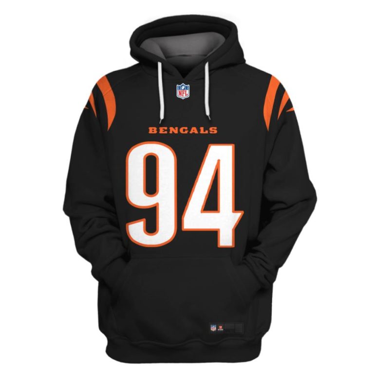 Nfl-Cincinnati-Bengals-Hubbard-94-Black-3D-Shirt-Hoodie-3