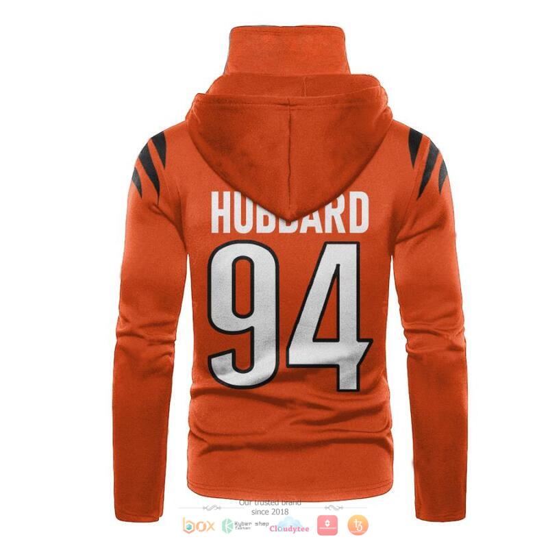 Nfl Cincinnati Bengals Hubbard 94 Orange 3D Hoodie Mask Nfl Cincinnati Bengals Hubbard 94 Orange 3D Hoodie Mask