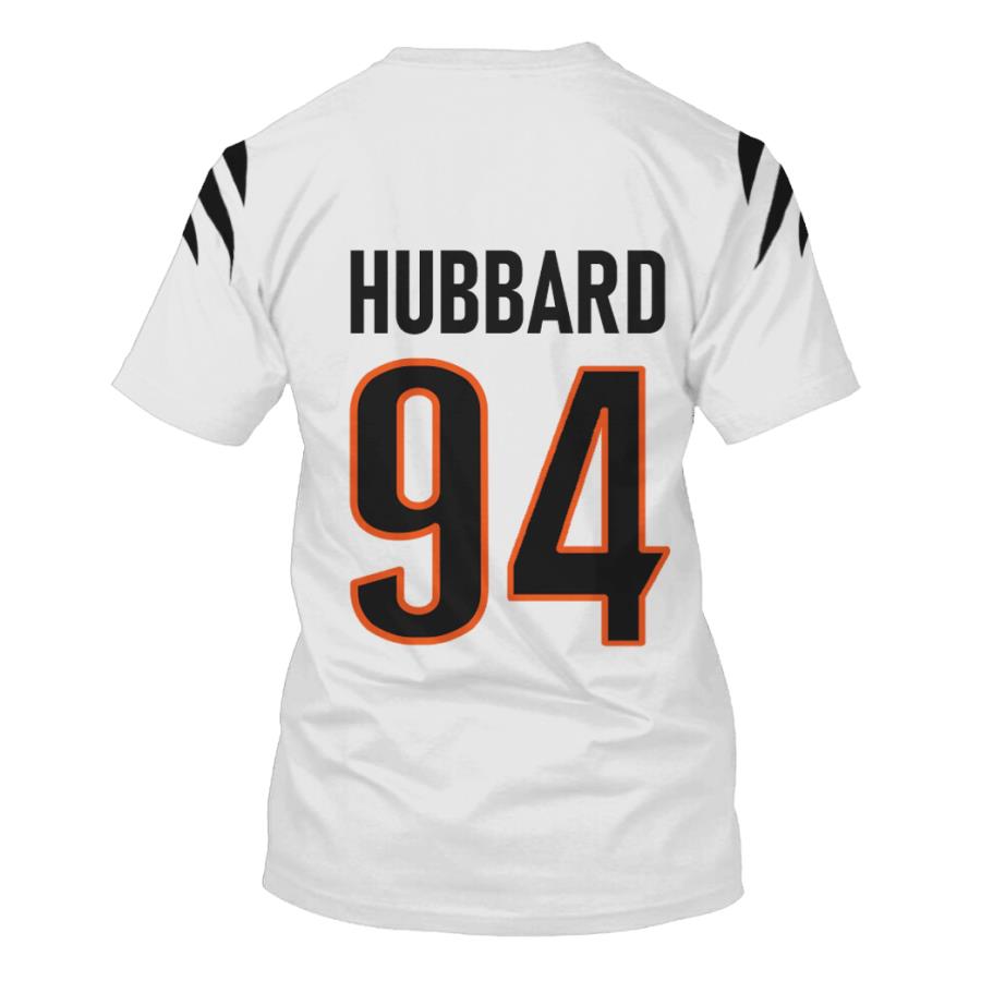 Nfl Cincinnati Bengals Hubbard 94 White 3D Shirt Nfl Cincinnati Bengals Hubbard 94 White 3D Shirt
