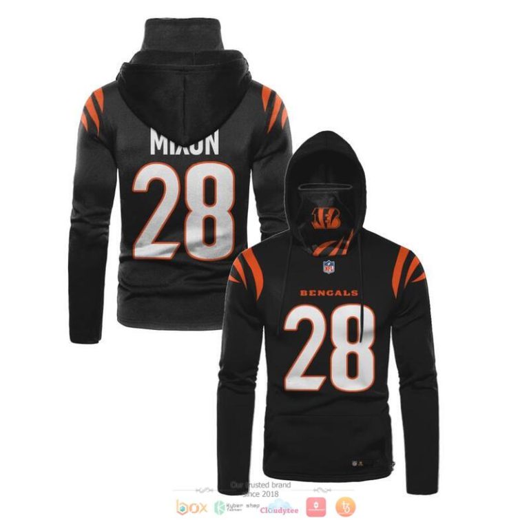Nfl-Cincinnati-Bengals-Mixon-28-Black-3D-Hoodie-Mask-1