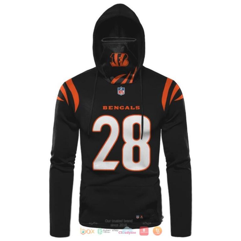 Nfl-Cincinnati-Bengals-Mixon-28-Black-3D-Hoodie-Mask-2