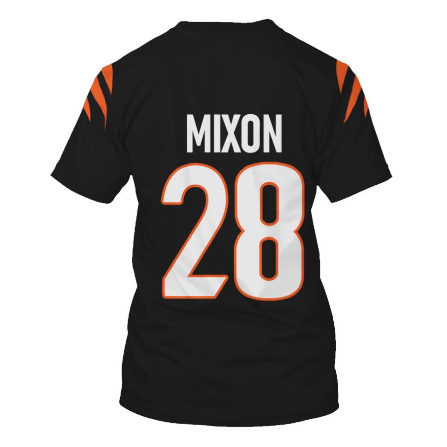 Nfl Cincinnati Bengals Mixon 28 Black 3D Shirt Nfl Cincinnati Bengals Mixon 28 Black 3D Shirt