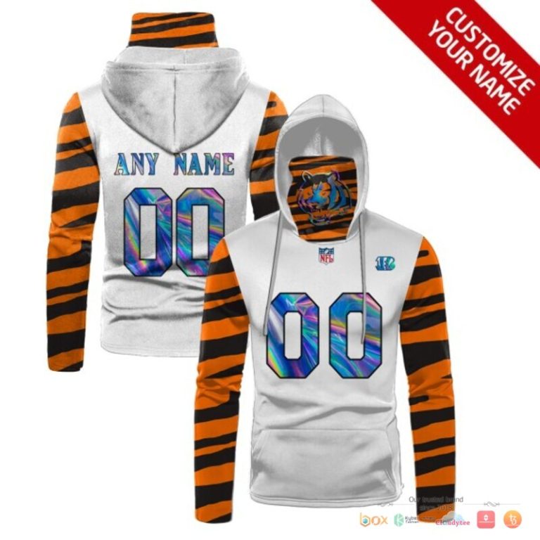 Nfl-Cincinnati-Bengals-White-Orange-Hologram-Custom-3D-Hoodie-Mask-1