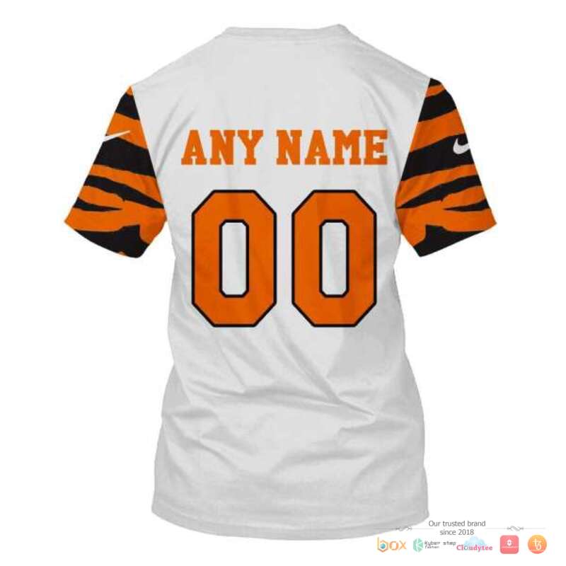 Nfl Cincinnati Bengals White Orange Line Custom 3D Shirt Nfl Cincinnati Bengals White Orange Line Custom 3D Shirt