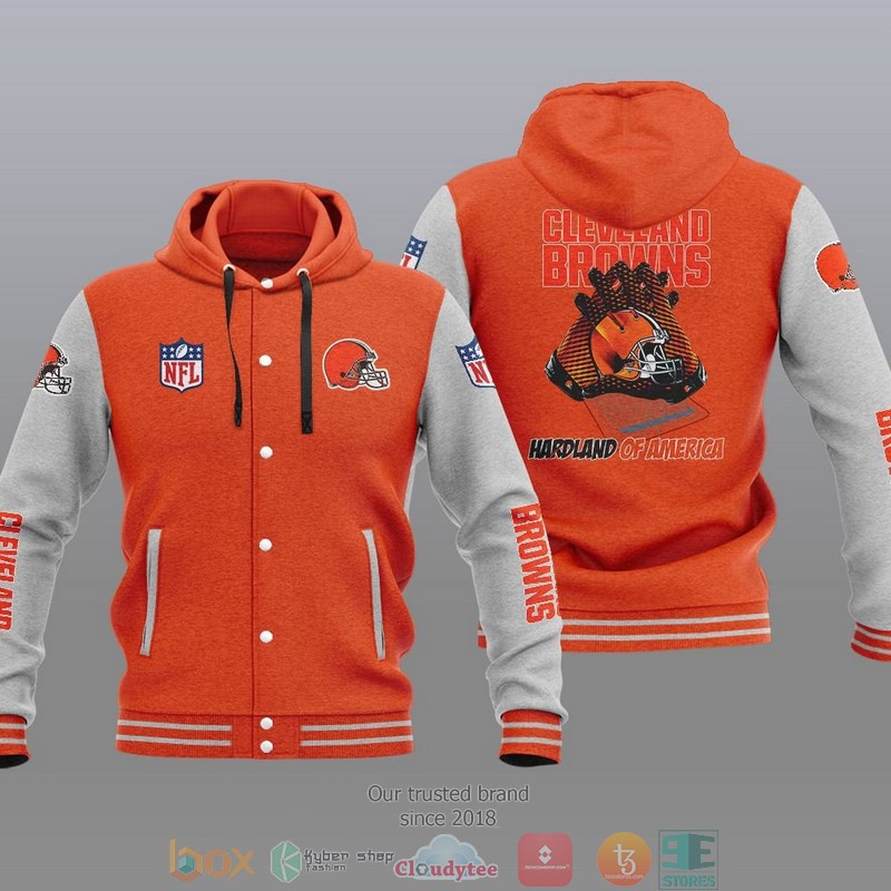 Nfl Cleveland Browns Hardland Of America Baseball Jacket Hoodie Nfl Cleveland Browns Hardland Of America Baseball Jacket Hoodie