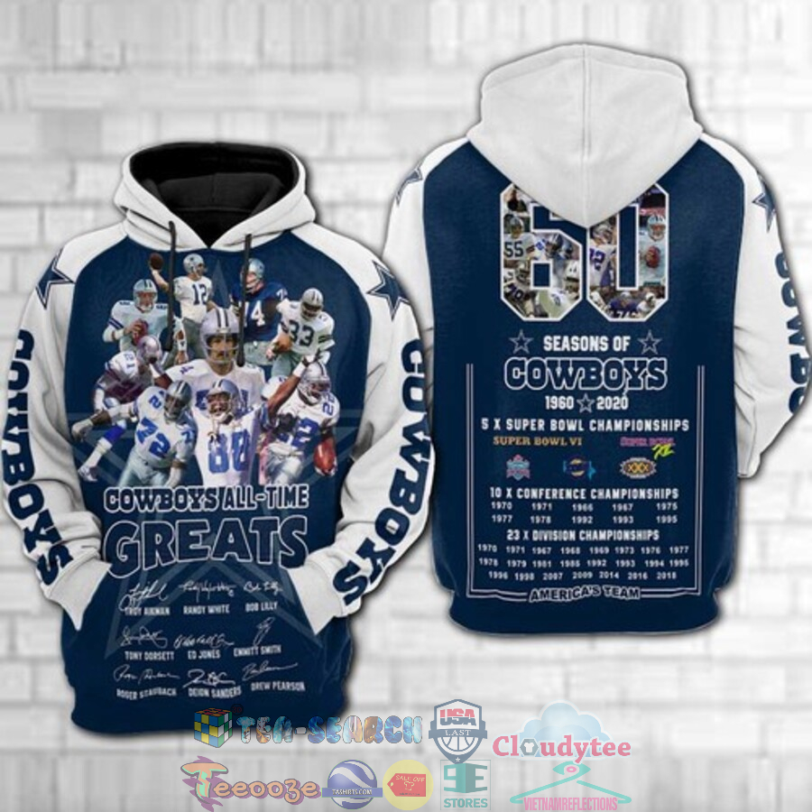 Nfl Dallas Cowboys All Time Greats Hoodie 3D Nfl Dallas Cowboys All Time Greats Hoodie 3D