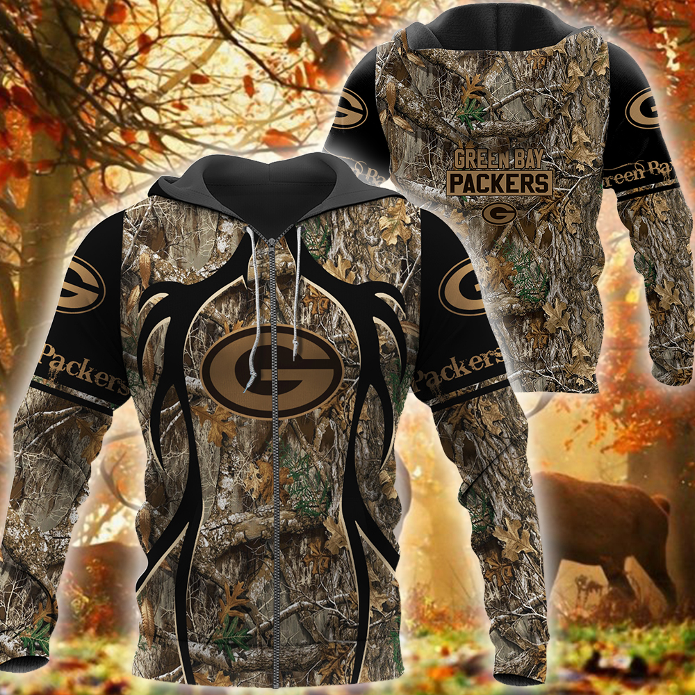 Nfl Green Bay Packers Camo Hunting 3D Shirt Nfl Green Bay Packers Camo Hunting 3D Shirt