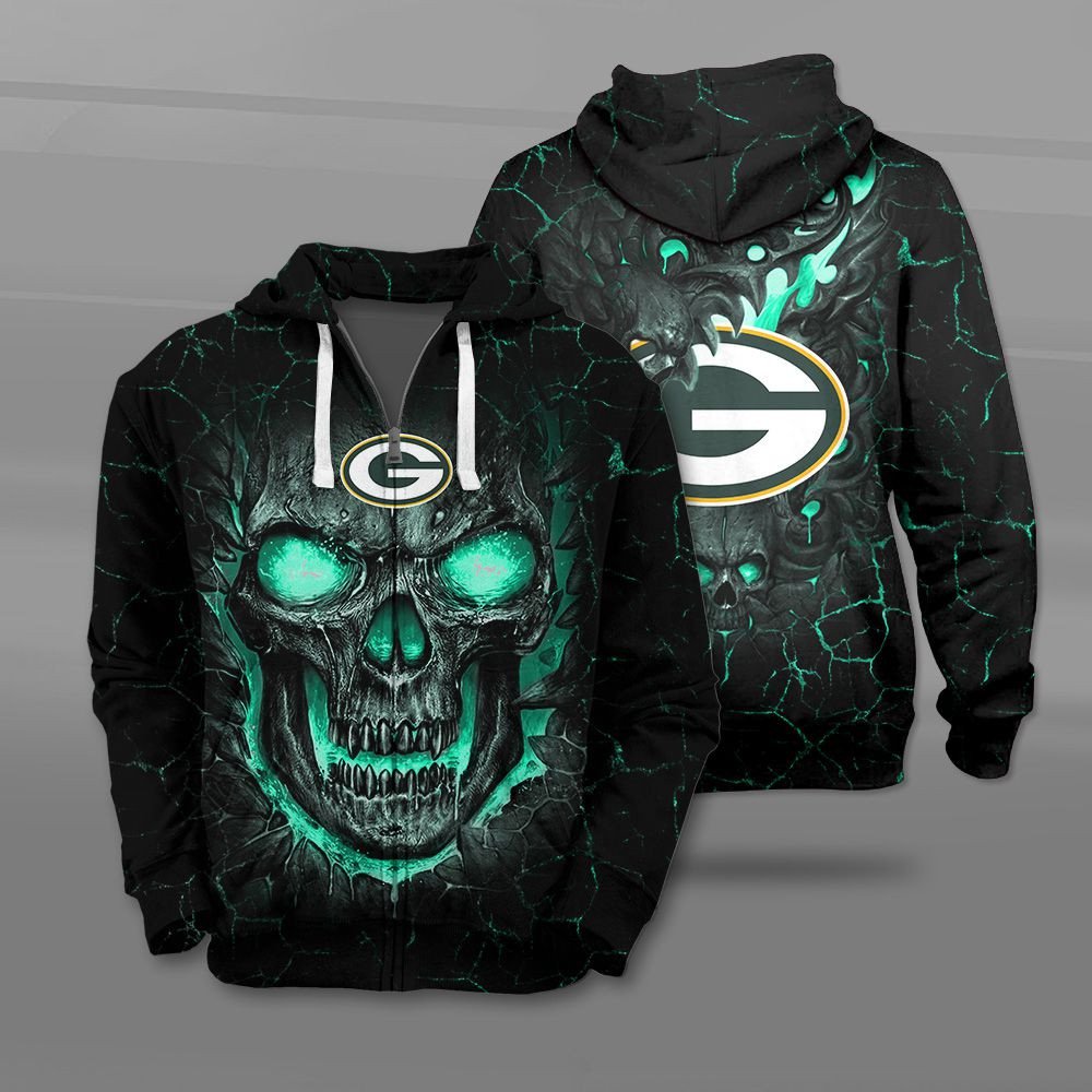 Nfl Green Bay Packers Fire Skull Lava 3D Shirt Nfl Green Bay Packers Fire Skull Lava 3D Shirt