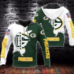 Nfl Green Bay Packers Green White 3D Hoodie
