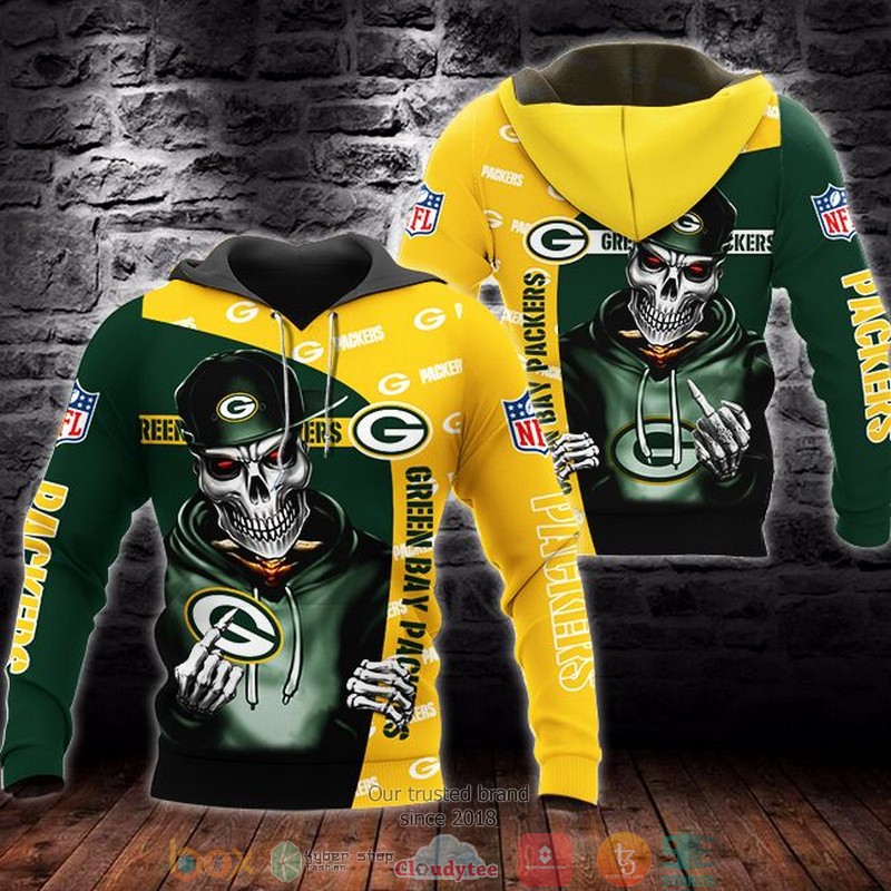 Nfl Green Bay Packers Skeleton 3D Hoodie Nfl Green Bay Packers Skeleton 3D Hoodie