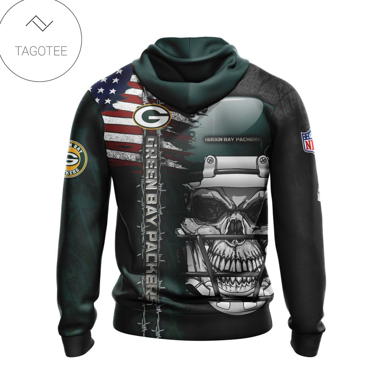 Nfl Green Bay Packers Skull With Helmets 2022 Hoodie Nfl Green Bay Packers Skull With Helmets 2022 Hoodie
