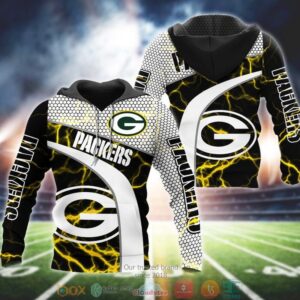Nfl Green Bay Packers Spark Black 3D Hoodie
