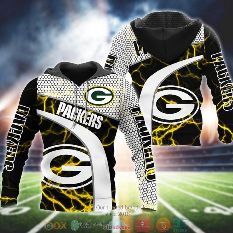 Nfl Green Bay Packers Spark Black 3D Hoodie Nfl Green Bay Packers Spark Black 3D Hoodie