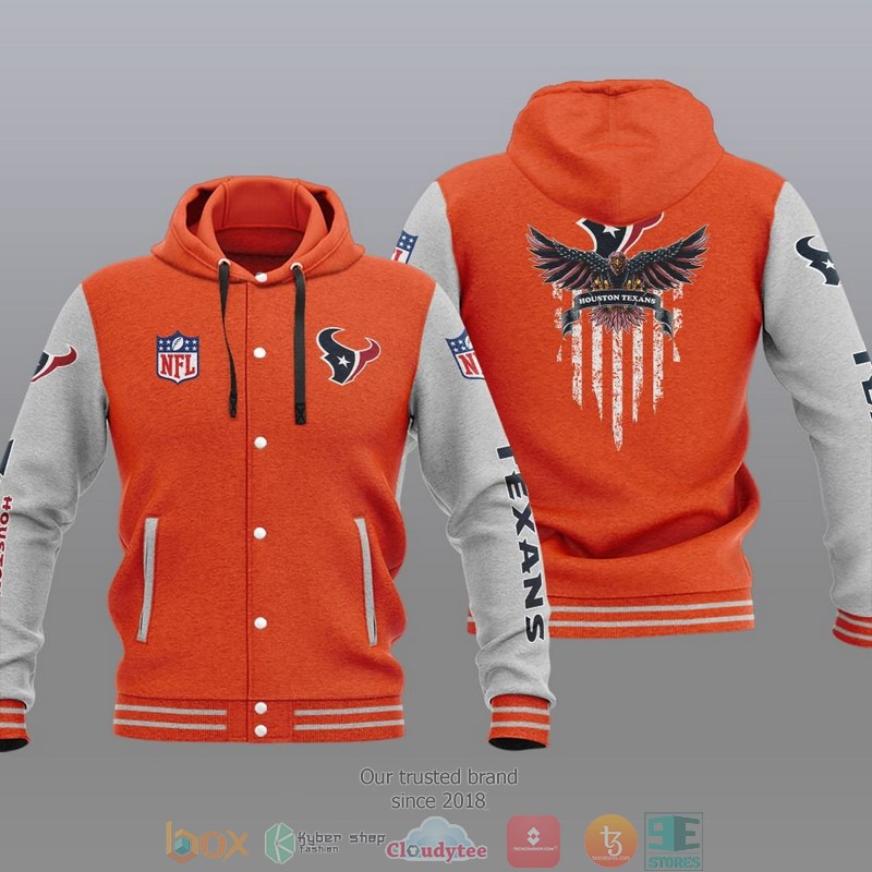 Nfl Houston Texans Eagle American Flag Baseball Jacket Hoodie Nfl Houston Texans Eagle American Flag Baseball Jacket Hoodie