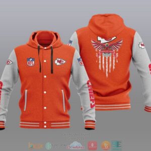 Nfl Kansas City Chiefs Eagle American Flag Baseball Jacket Hoodie