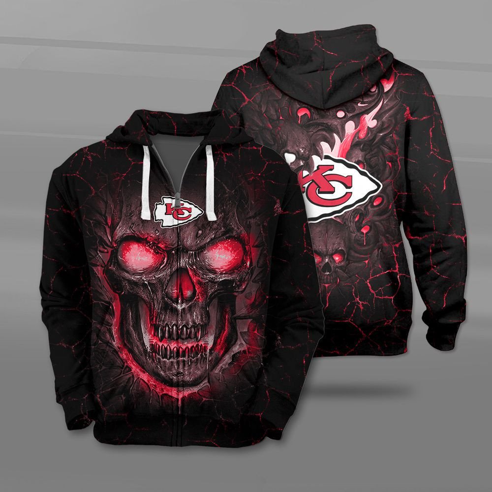 Nfl Kansas City Chiefs Fire Skull Lava 3D Shirt Nfl Kansas City Chiefs Fire Skull Lava 3D Shirt