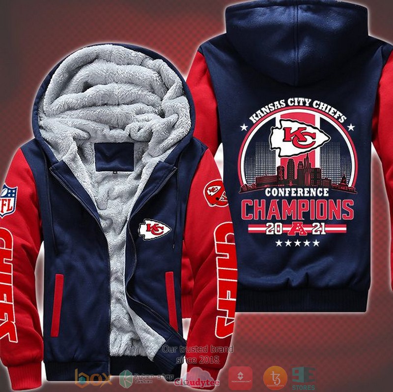 Nfl Kansas City Chiefs Logo Conference Champions 2021 3D Fleece Hoodie Nfl Kansas City Chiefs Logo Conference Champions 2021 3D Fleece Hoodie