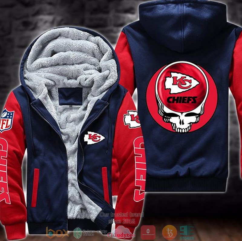 Nfl Kansas City Chiefs Logo Grateful Dead Skull 3D Fleece Hoodie Nfl Kansas City Chiefs Logo Grateful Dead Skull 3D Fleece Hoodie