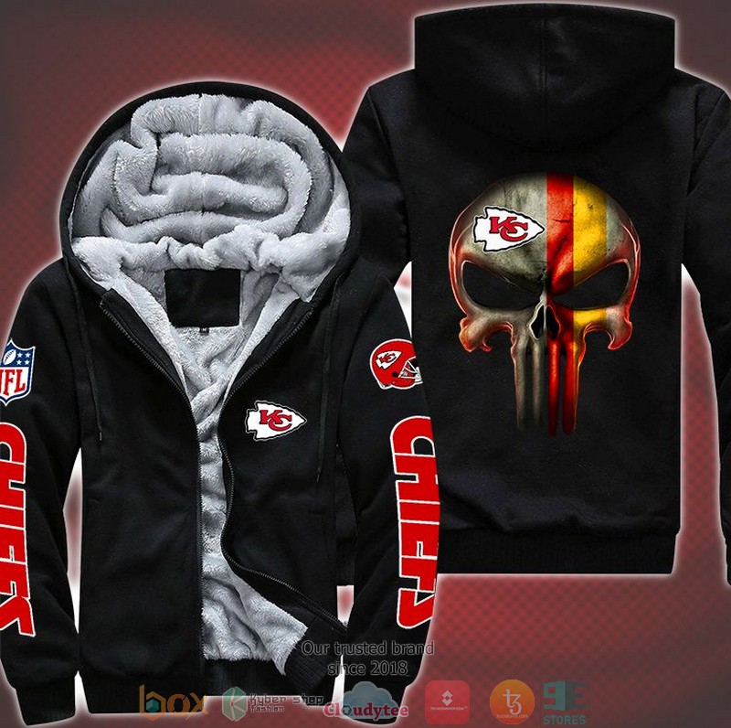 Nfl-Kansas-City-Chiefs-Punisher-Skull-3D-Fleece-Hoodie-Jacket-1
