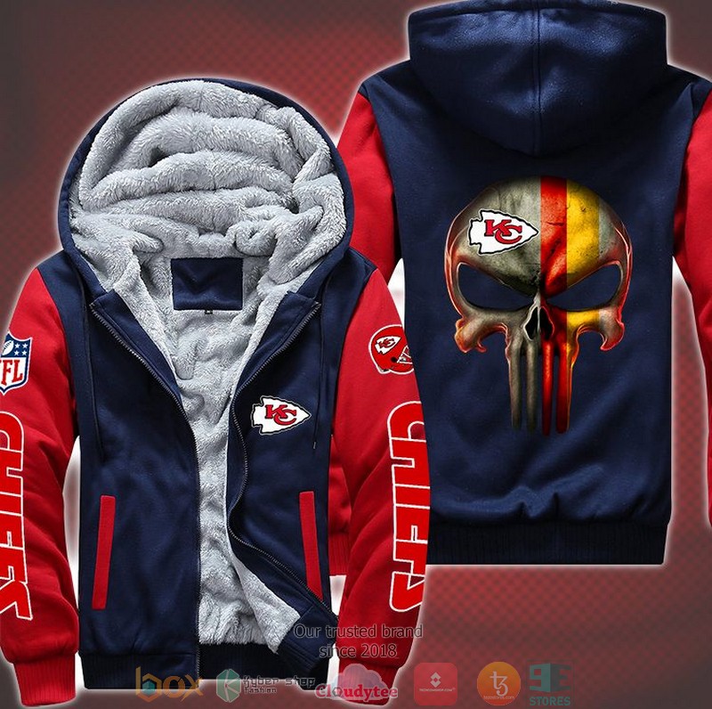 Nfl Kansas City Chiefs Punisher Skull 3D Fleece Hoodie Jacket Nfl Kansas City Chiefs Punisher Skull 3D Fleece Hoodie Jacket