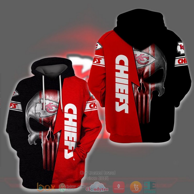 Nfl Kansas City Chiefs Punisher Skull Red 3D Hoodie Nfl Kansas City Chiefs Punisher Skull Red 3D Hoodie