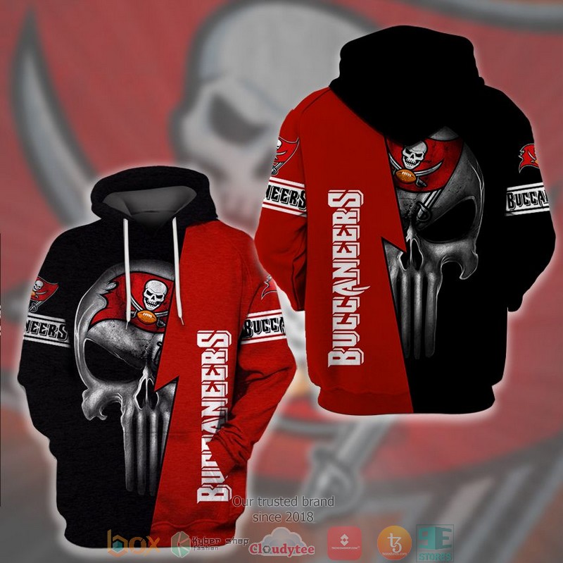 Nfl Kansas City Chiefs Punisher Skull Red Black 3D Hoodie Nfl Kansas City Chiefs Punisher Skull Red Black 3D Hoodie