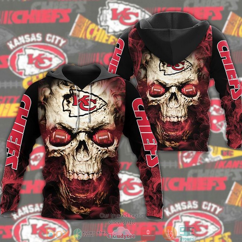 Nfl Kansas City Chiefs Skull Flame 3D Hoodie Nfl Kansas City Chiefs Skull Flame 3D Hoodie