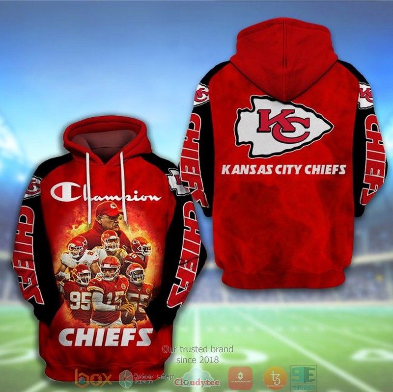 Nfl Kansas City Chiefs Super Champions Red 3D Hoodie Nfl Kansas City Chiefs Super Champions Red 3D Hoodie