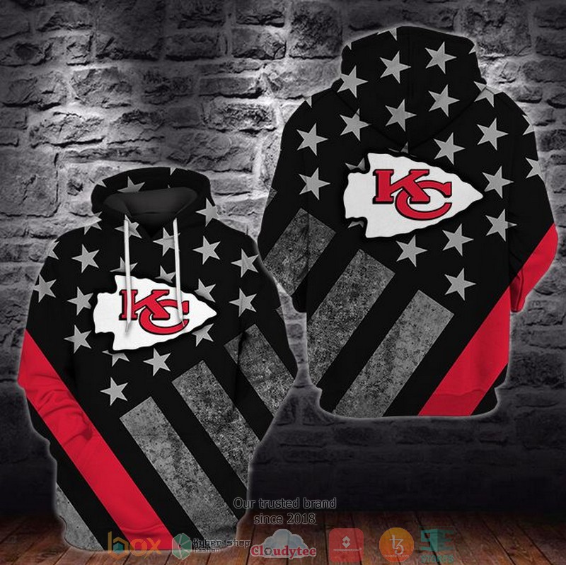 Nfl Kansas City Chiefs United States Flag 3D Hoodie Nfl Kansas City Chiefs United States Flag 3D Hoodie