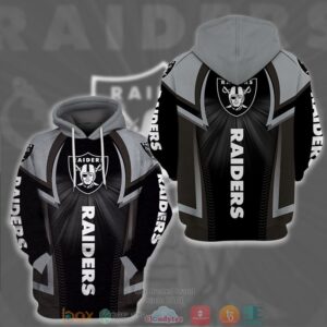 Nfl Las Vegas Raiders Black Grey 3D Hoodie