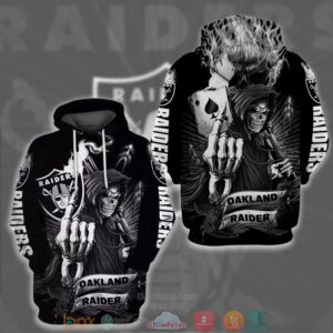 Nfl Las Vegas Raiders Death God Poker 3D Hoodie