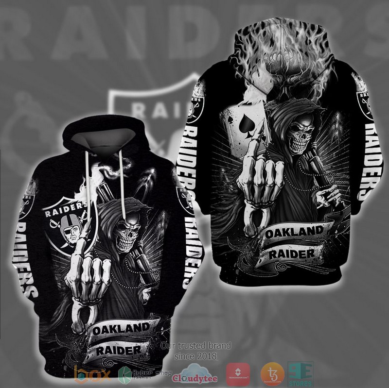Nfl Las Vegas Raiders Death God Poker 3D Hoodie Nfl Las Vegas Raiders Death God Poker 3D Hoodie
