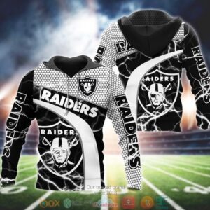 Nfl Las Vegas Raiders Lightning Black 3D Hoodie