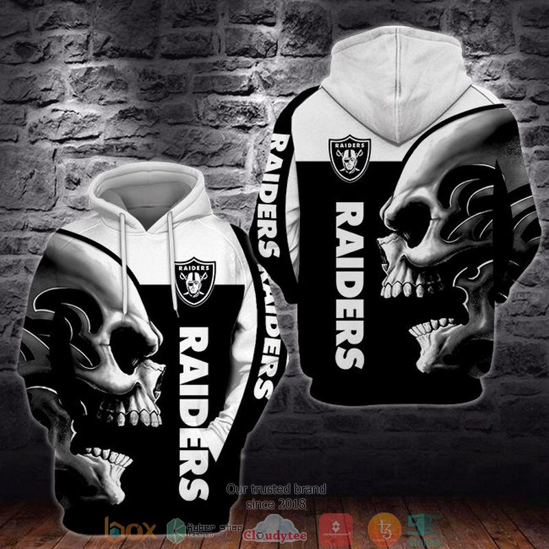 Nfl Las Vegas Raiders Skull 3D Hoodie Nfl Las Vegas Raiders Skull 3D Hoodie