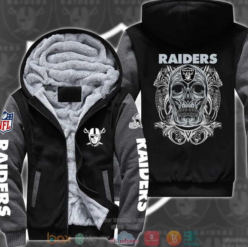 Nfl-Las-Vegas-Raiders-Skull-Face-3D-Fleece-Hoodie-Jacket-1