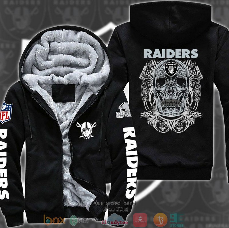 Nfl-Las-Vegas-Raiders-Skull-Face-3D-Fleece-Hoodie-Jacket-2