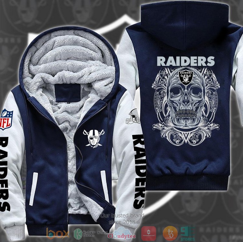 Nfl-Las-Vegas-Raiders-Skull-Face-3D-Fleece-Hoodie-Jacket-3