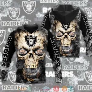 Nfl Las Vegas Raiders Smoke Skull 3D Hoodie