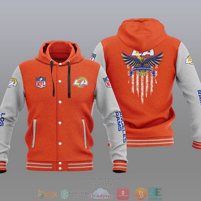Nfl Los Angeles Rams Eagle American Flag Baseball Jacket Hoodie Nfl Los Angeles Rams Eagle American Flag Baseball Jacket Hoodie
