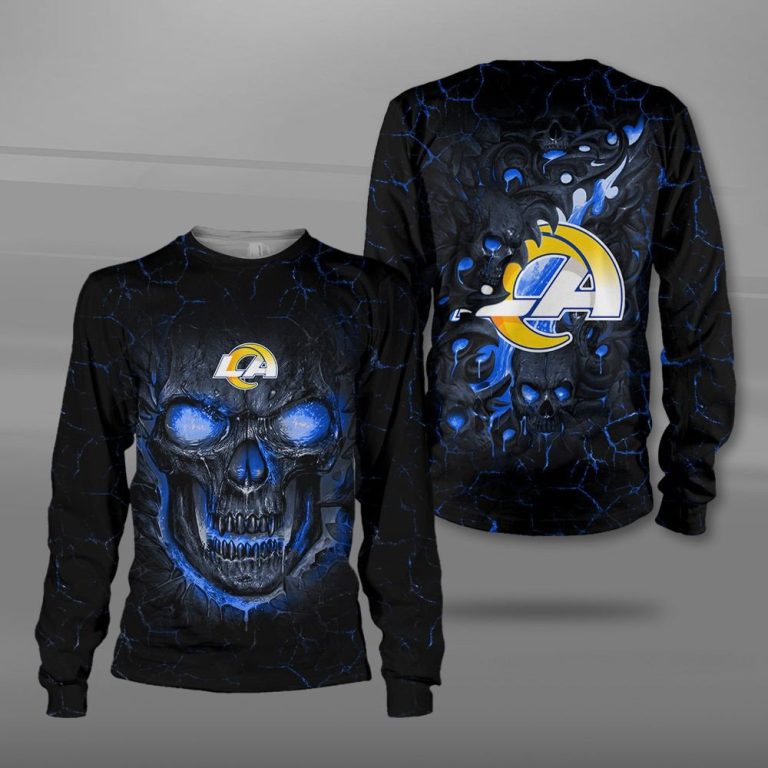 Nfl-Los-Angeles-Rams-Fire-Skull-Lava-3D-Shirt-Hoodie-3