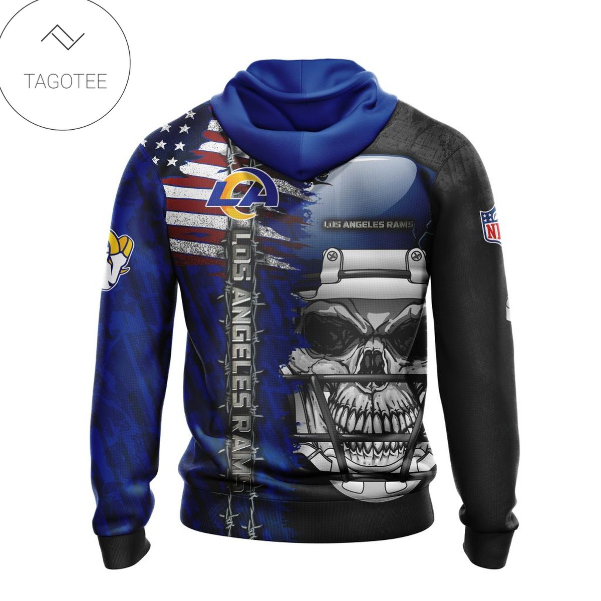 Nfl Los Angeles Rams Skull With Helmets 2022 Hoodie Nfl Los Angeles Rams Skull With Helmets 2022 Hoodie