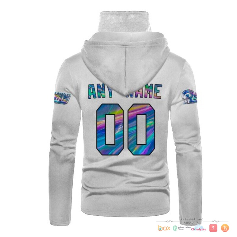 Nfl Los Angeles Rams White Hologram 3D Hoodie Mask Nfl Los Angeles Rams White Hologram 3D Hoodie Mask