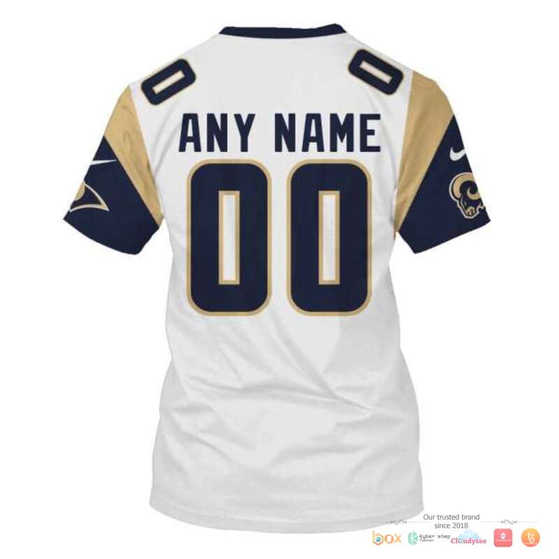 Nfl Los Angeles Rams White Navy Custom 3D Shirt Nfl Los Angeles Rams White Navy Custom 3D Shirt