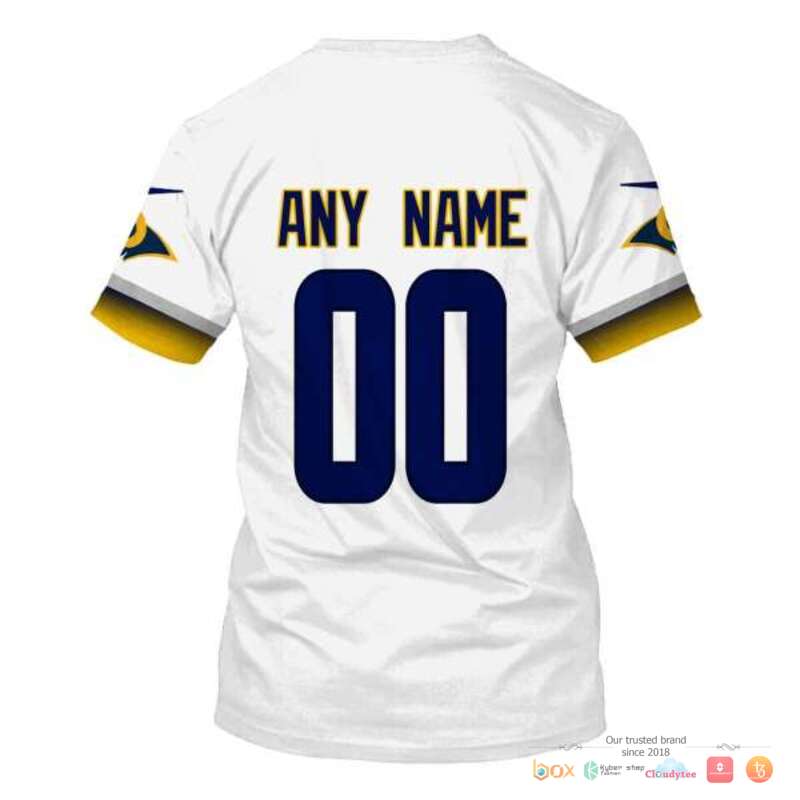 Nfl Los Angeles Rams White Yellow Custom 3D Shirt Nfl Los Angeles Rams White Yellow Custom 3D Shirt