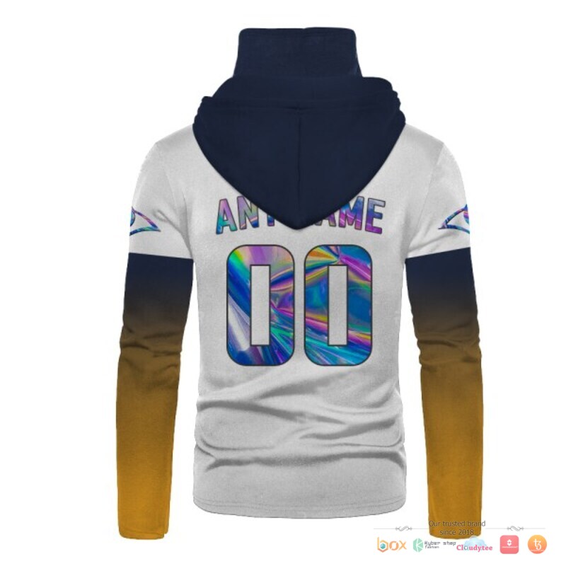Nfl Los Angeles Rams White Yellow Hologram 3D Hoodie Mask Nfl Los Angeles Rams White Yellow Hologram 3D Hoodie Mask