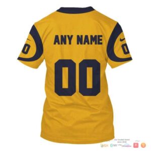 Nfl Los Angeles Rams Yellow Custom 3D Shirt