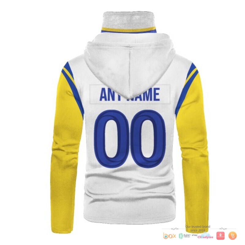 Nfl Los Angeles Rams Yellow White 3D Hoodie Mask Nfl Los Angeles Rams Yellow White 3D Hoodie Mask